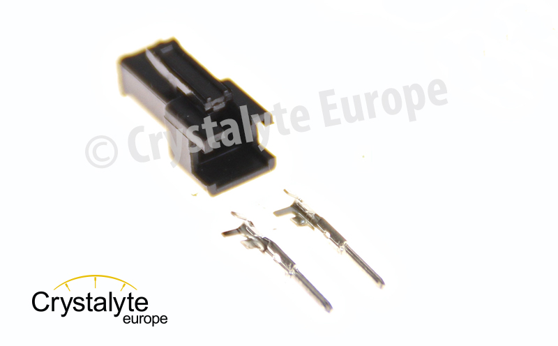 2 Pin Male black Plastic connector