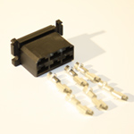 Multiple 6 pin Female connector zwart
